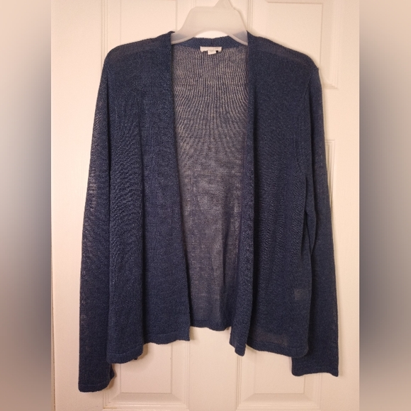 J. Jill Sweaters Jjill Linen Viscose Blend Open Lightweight Indigo